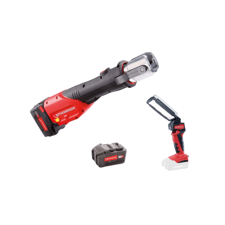Rothenberger ROMAX 4000 puristustyökalusarja 18 V RO FL lampulla 180