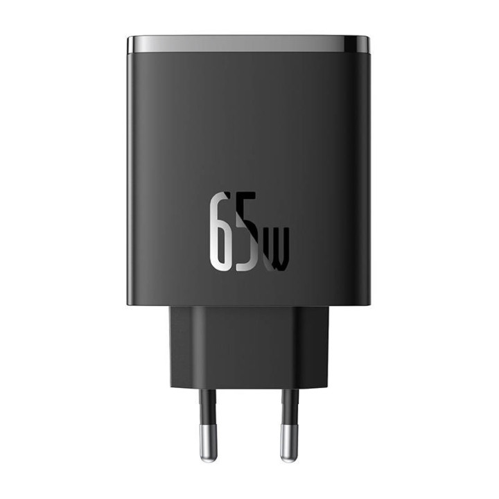 Sieninis įkroviklis Baseus OS-Cube Pro 2xUSB-C + USB, 65W (juodas)