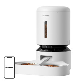 Petlibro Granary Camera Feed Dispenser with Double Bowl, 5L (White) PL-AF203-36W