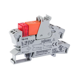 PĀRSLĒDZĒJRELEJS ar LED-merkkivalo. DIN ligzda 230VAC 2CO 8A
