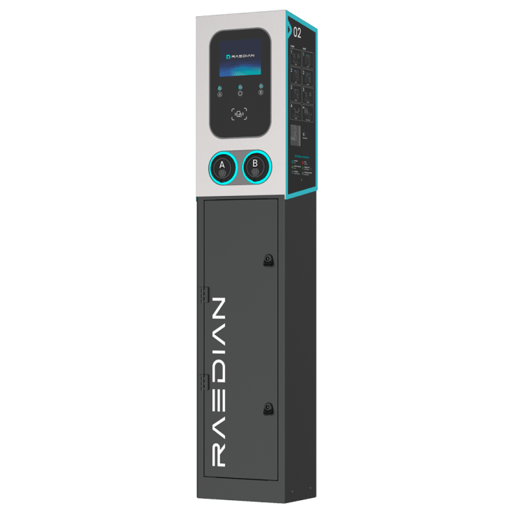 RAEDIAN RD-GEMINI-22-M1-P0+RD-GEMINI-POLE 22kW трехфазное зарядное устройство для электромобилей с Wi-Fi, BLE, RFID