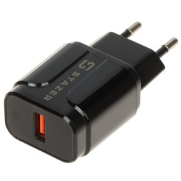 Зарядное устройство STAZER 5V/3A USB Quick Charge 3.0 - 15W быстрое сетевое зарядное для смартфонов