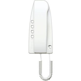 Sprint audio handset with door lock release pushbutton