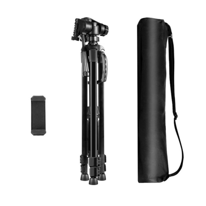 Puluz PU3096B Aluminum Tripod with 3D 360° Head and Phone Holder (Black)