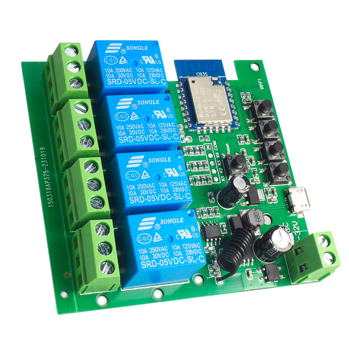 Tuya SWT043R 4CH DC 5-32V WiFi+RF433 Dry-Contact Controller