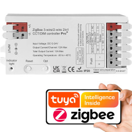 Tuya GL Series ZigBee + RF 2.4G LED Controller 2-in-1 DIM CCT 12A 12-24V DC
