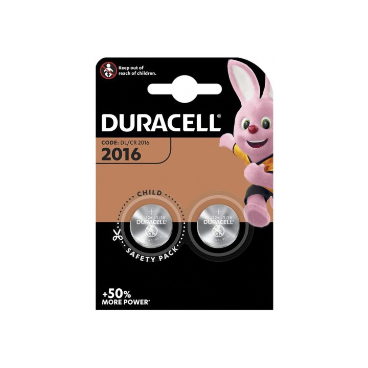 Duracell CR2016 DL2016 ECR2016 3V ličio baterijų lizdinė plokštelė 2 vnt.