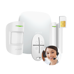 AJAX AJ-HUBKIT-W-SIM шлюз умного дома с поддержкой SIM-карты, 230V AC, белый