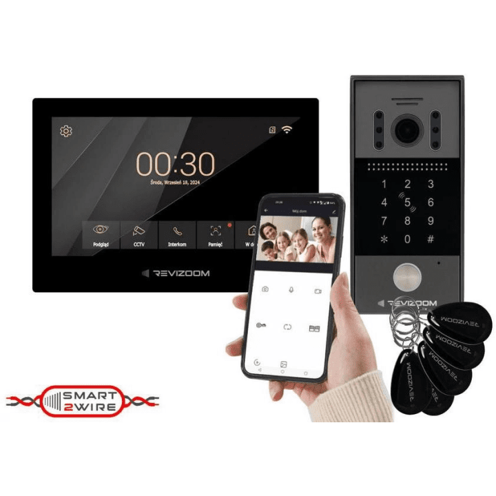 Revizoom RM-T273HD juodas – vaizdo domofono rinkinys su RC-212HD-CK1 kamera