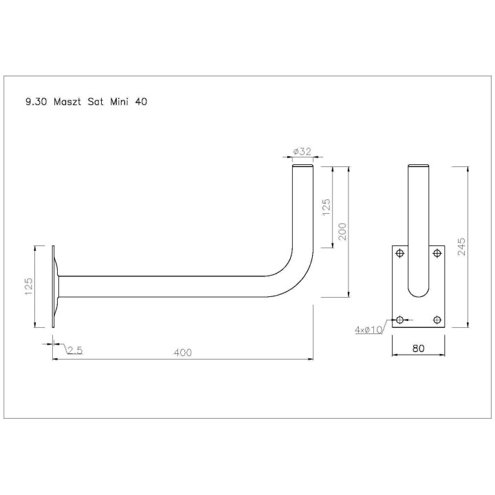 Brand UCHWYT-M40 Antenos laikiklis sieninis 40 cm