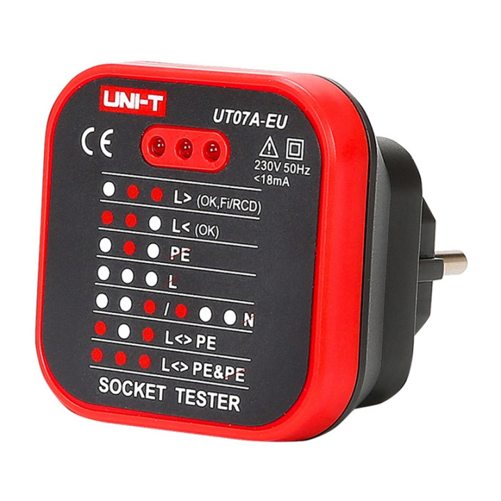 UNI-T UT-07A-EU Тестер розеток – Тестер Schuko с проверкой УЗО