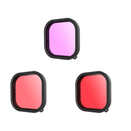 Objektyvo vandeniui atsparių filtrų rinkinys Telesin, skirtas GoPro Hero 9 / Hero 10 / Hero 11 / Hero 12 (GP-FLT-904)