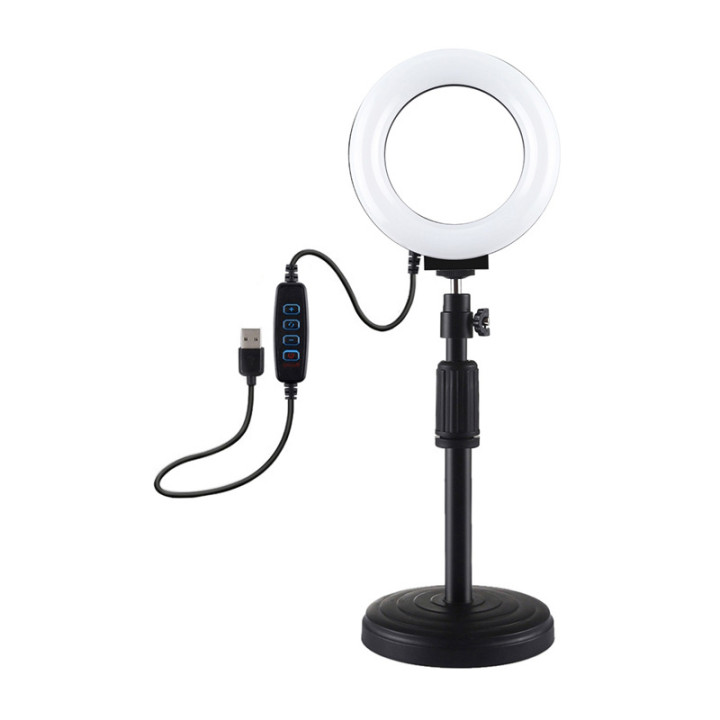 Gredzena LED lampa Puluz ar regulējamu pamatni PU391