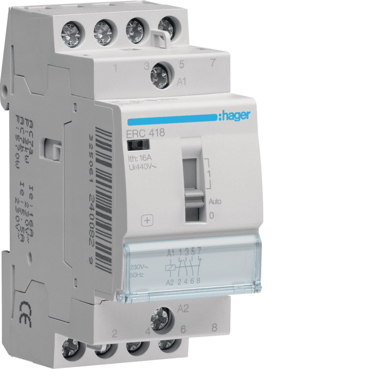 Hager ERC418 Smart Relay Module 16A 2NO+2NC 230V