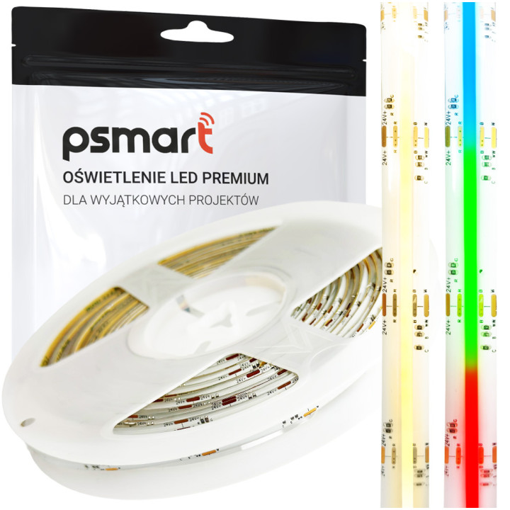Psmart COB213 LED juostelė RGB-CCT 24V 840LED/m 5m IP65