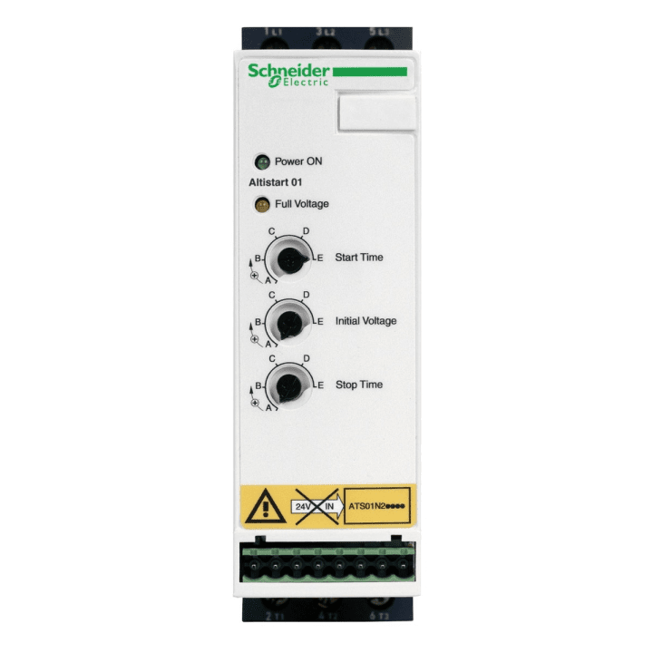 Schneider Electric ATS01 soft starter, 3-phase, 380/415 VAC 50/60Hz 11 kW 22A IP20