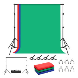 Fotostuudio tausta tugi Puluz 2x2m + Taustad 3 tk PKT5204