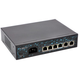 VidiLine VIDI-F0420FBL_V2_2 Коммутатор PoE 4x PoE 100 Мбит/с 2x Uplink 65 Вт