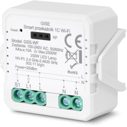 GISE Smart GSS-WF – vienas Tuya Wi-Fi relės modulis