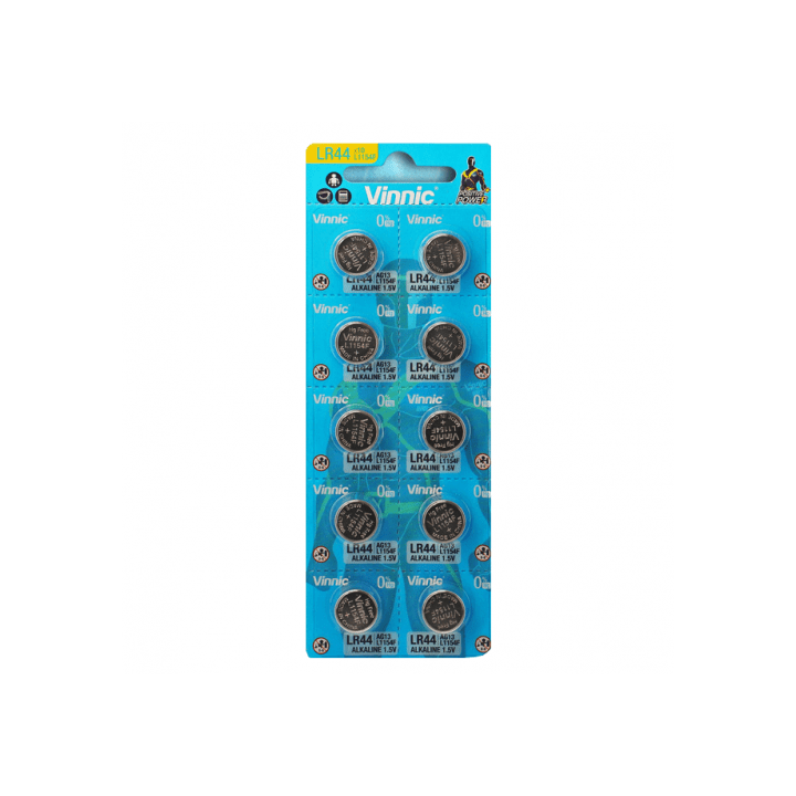 Vinnic L1154F AG13 LR44 A76 V13GA 1,5 В 140 мАч Щелочные батарейки 10 шт.