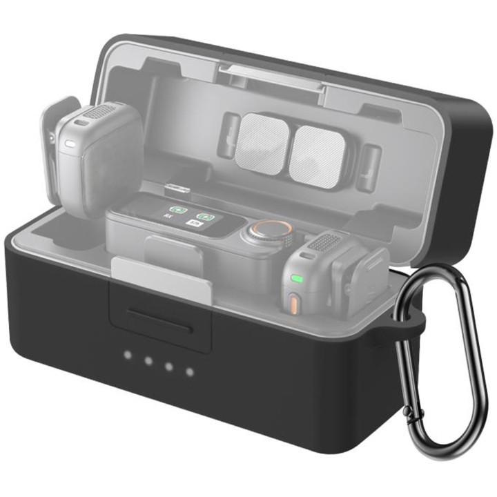 Защитный силиконовый чехол для зарядки PULUZ для DJI Mic 3 (черный)