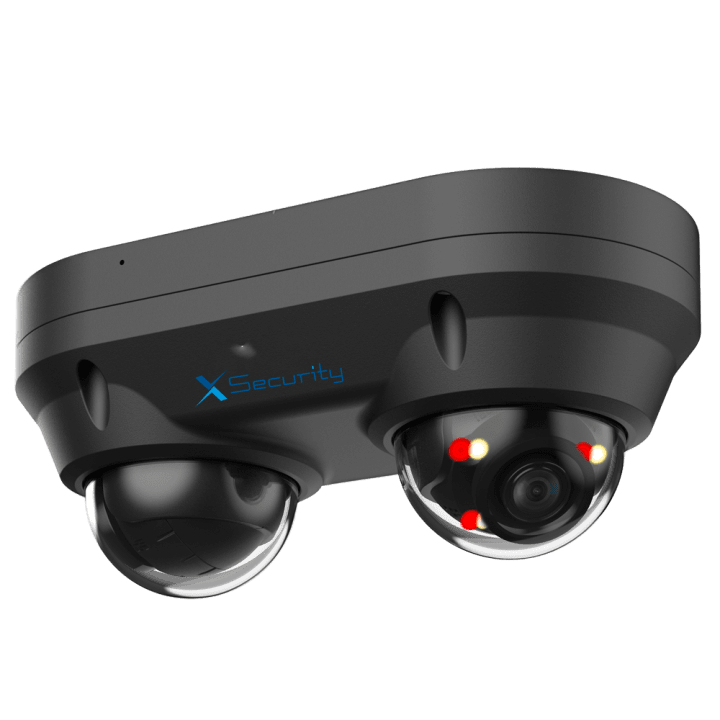X-SECURITY XS-IPD850A-4P-DUAL-BLACK 4MP IP67 kupola PoE IP kamera ar IR, Wi-Fi, iebūvētu mikrofonu, microSD līdz 256GB