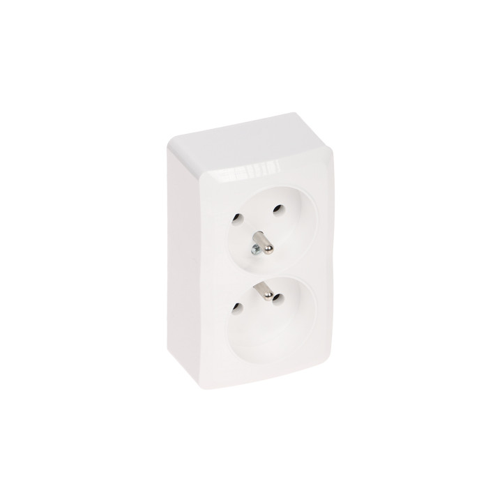 Elektro-Plast BERG/3743-00/EPN Накладная двойная розетка 16A 230V Schuko Type F Белая