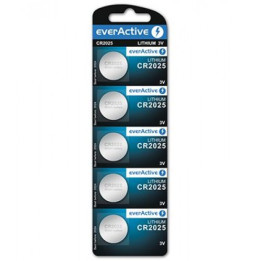 everActive CR2025 DL2025 ECR2025 3V 150mAh Lithum Battery 5pcs