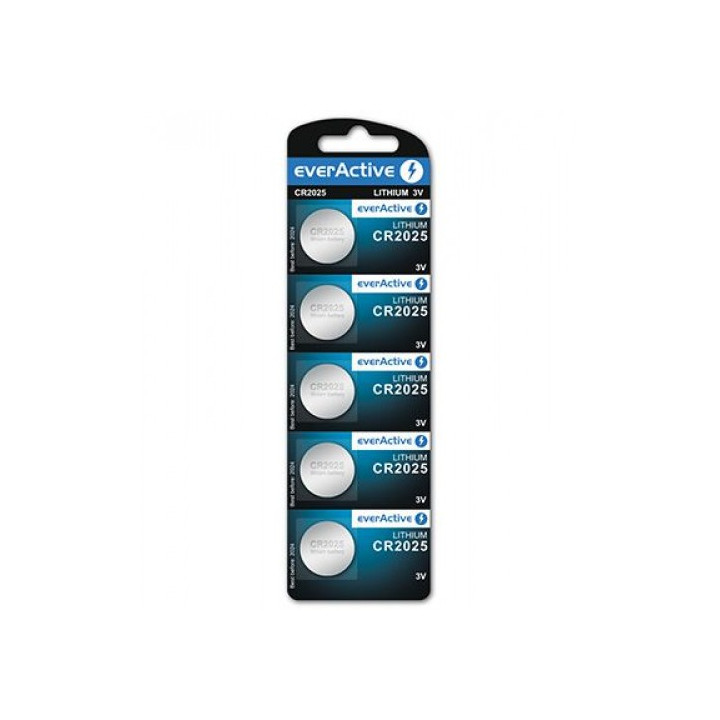 everActive CR2025 DL2025 ECR2025 3V 150mAh Lithum Battery 5pcs