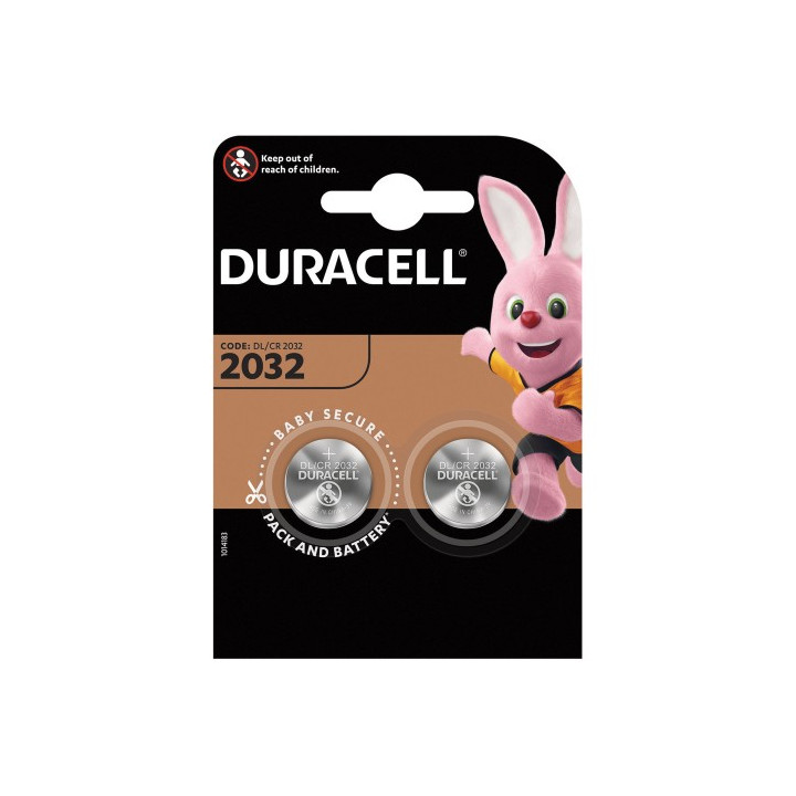 Duracell CR2032 DL2032 ECR2032 3 В 225 мАч Литиевая батарея 2 шт.