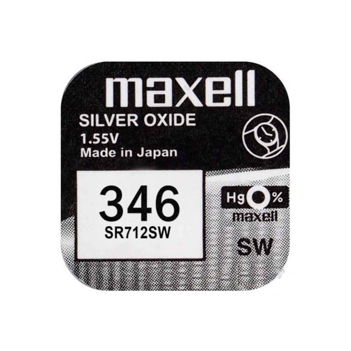 Maxell 346 / SR712SW 1.55V 10mAh 0% Hg Sudraba oksīda akumulators