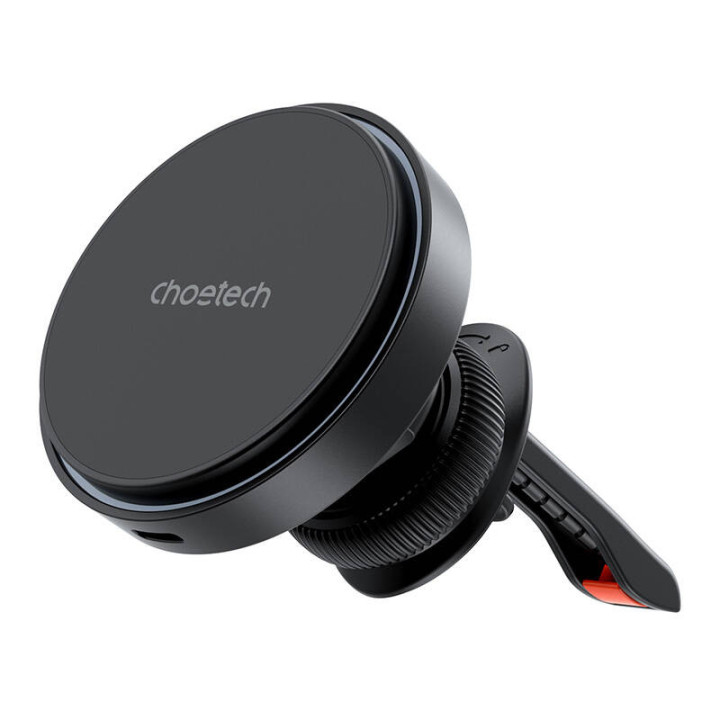 Magnētiskais auto turētājs raganu lādētājs Choetech T205-F, 15W (melns)