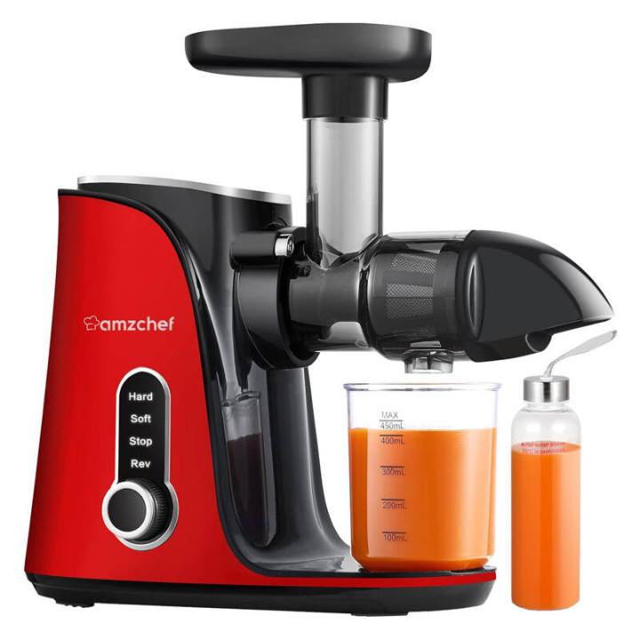 AMZCHEF GM3001-RD lėto greičio sulčiaspaudė (raudona)