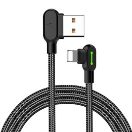 Kulma USB-salamakaapeli Mcdodo CA-4674 LED, 0,5 m (musta)