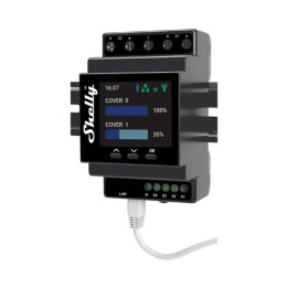 Shelly PRO 4PM Dual Cover WiFi + Ethernet + Bluetooth - 4 grupu relejs ar jaudas mērītāju 2 rullīšu slēģu vadīšanai - Sonoff, Sm