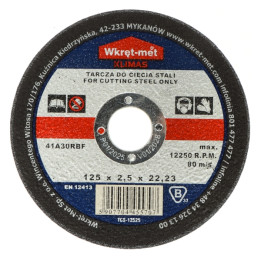 KORUNDA DISKS TĒRAUDA GRIEŠANAI TCS-12525 125 mm WKRĘT-MET KLIMAS