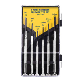 Tarkkuusruuvimeisselisarja 6 kpl Deli Tools EDL3206