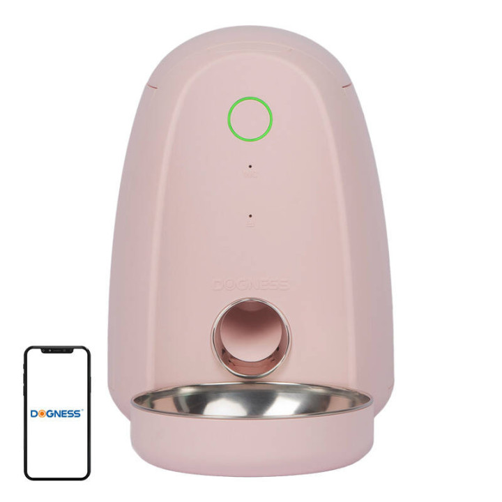 Умный диспенсер для еды с пластиковой чашей WIFI mini Dogness (розовый))