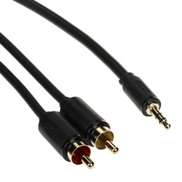 UNITEK C19025BK01 Audio Cable 2 x RCA / 3.5 mm TRS Jack 15 m