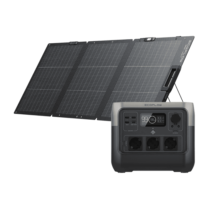 EcoFlow RIVER 2 Pro spēkstacija + 160 W saules paneļu komplekts (R2P-160 W-SB)