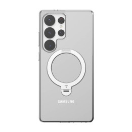 Torras Ostand Spin Series puhelinkuori Samsung S25 Ultralle (läpinäkyvä)