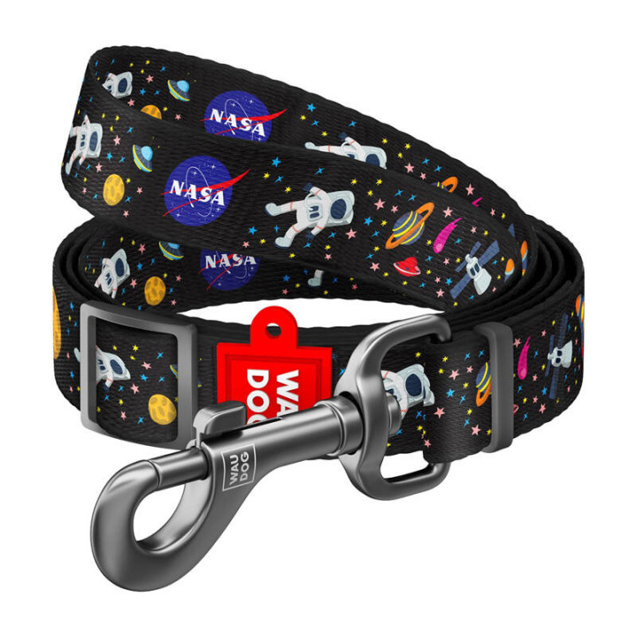 Waudog nailoninis pavadėlis šuniui, "NASA" raštas, 20 mm pločio, 152-183 cm ilgio