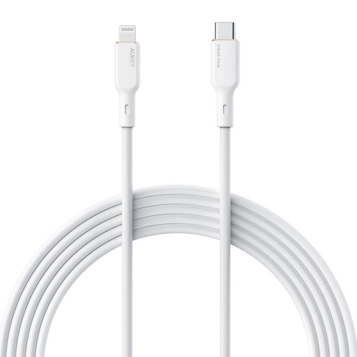 USB-C-Lightning-kaapeli Aukey CB-SCL1, 27W, 1m (valkoinen)
