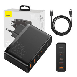 Baseus GaN2 Pro, 2x USB + 2x USB-C, 100 W, EU (Czarna)