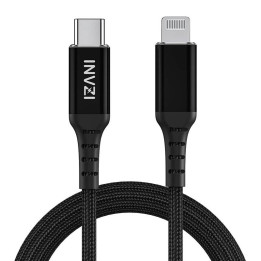 INVZI USB-C-Lightning-kaapeli, MFi, 2m (musta)
