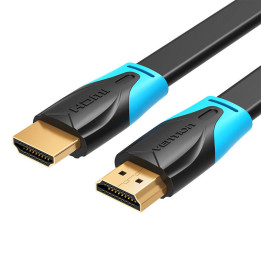 Плоский кабель HDMI Vention VAA-B02-L075, 0,75 м, 4K 60 Гц (черный)