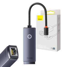 Verkkosovitin Baseus Lite Series USB-C - RJ45 (harmaa)