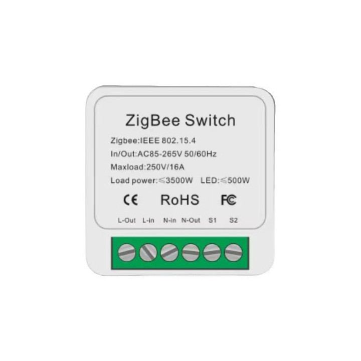 SmartWise Mini ZB (Zigbee 3.0) išmaniosios relės modulis (16A)