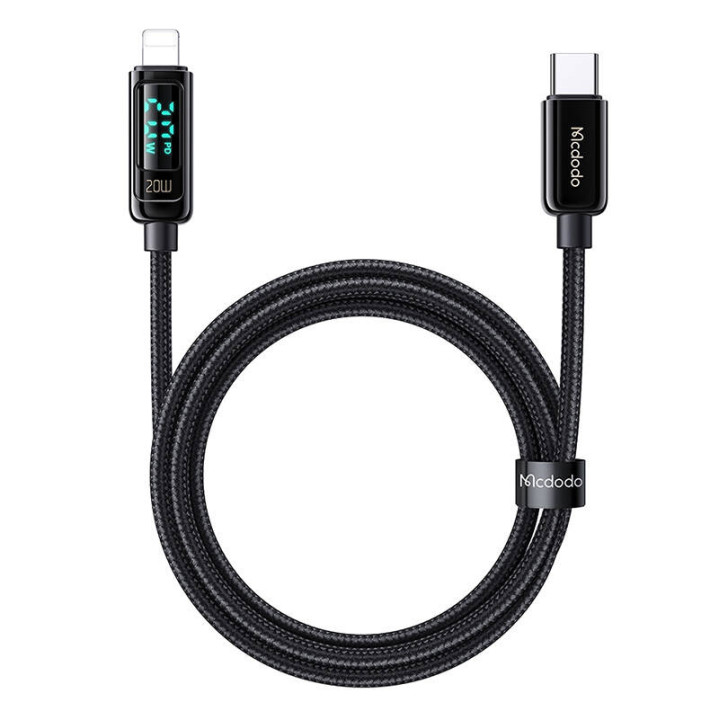 Mcdodo CA-8810 USB-C līdz Lightning kabelis, 36 W, 1,2 m (melns)