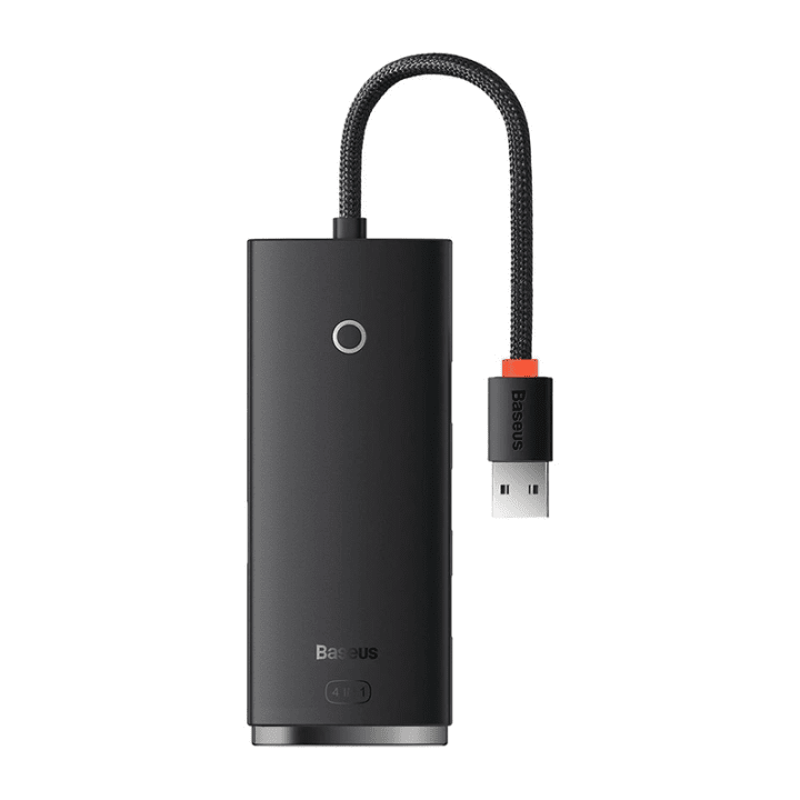 Baseus Lite Series Hub 4in1 USB līdz 4x USB 3.0, 25cm (melns)